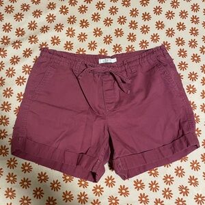 LOFT Women's Dark Red Cargo Shorts